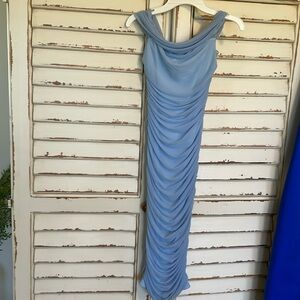 Womens XS Fashion Nova Blue off the shoulder dress.